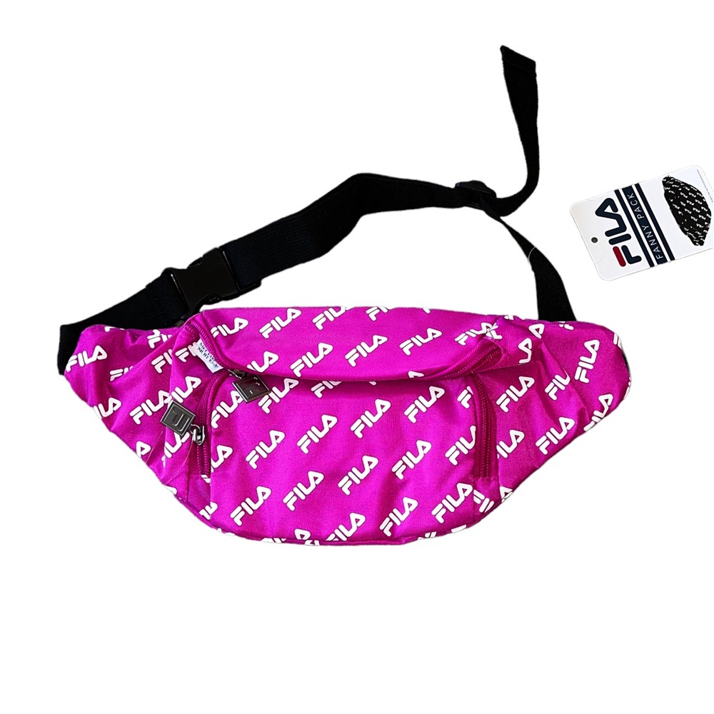 NWT FILA HOT PINK SPELL OUT LOGO FANNY PACK WAIST BAG TRAVEL BAG